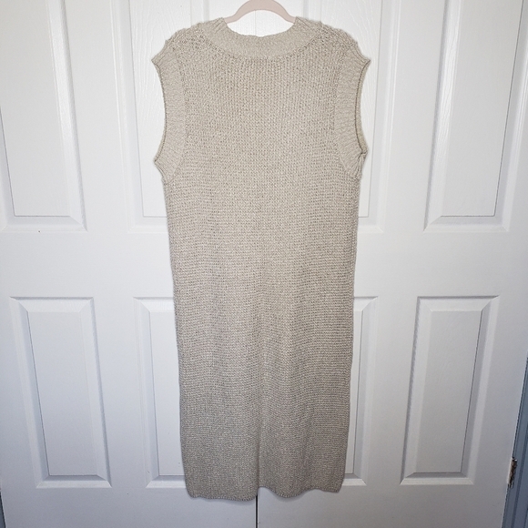 Free People Beach Sweater Dress M Swim Cover-up Lounge Boho Minimalist V-neck - Picture 5 of 10